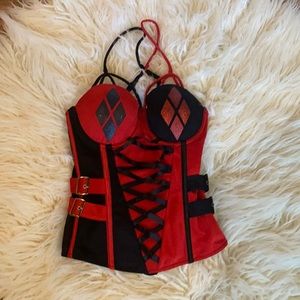 Harley Quinn bustier for Halloween